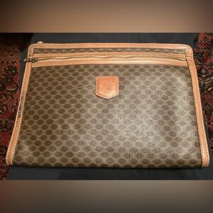 Authentic Celine 3/4 Zipped Macadam Clutch